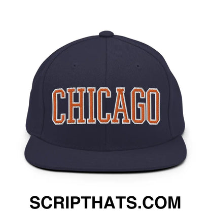 Chicago Football Block Snapback Hat Navy