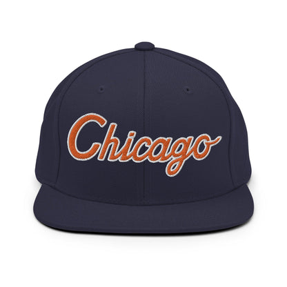 Chicago Football II Script Snapback Hat Navy