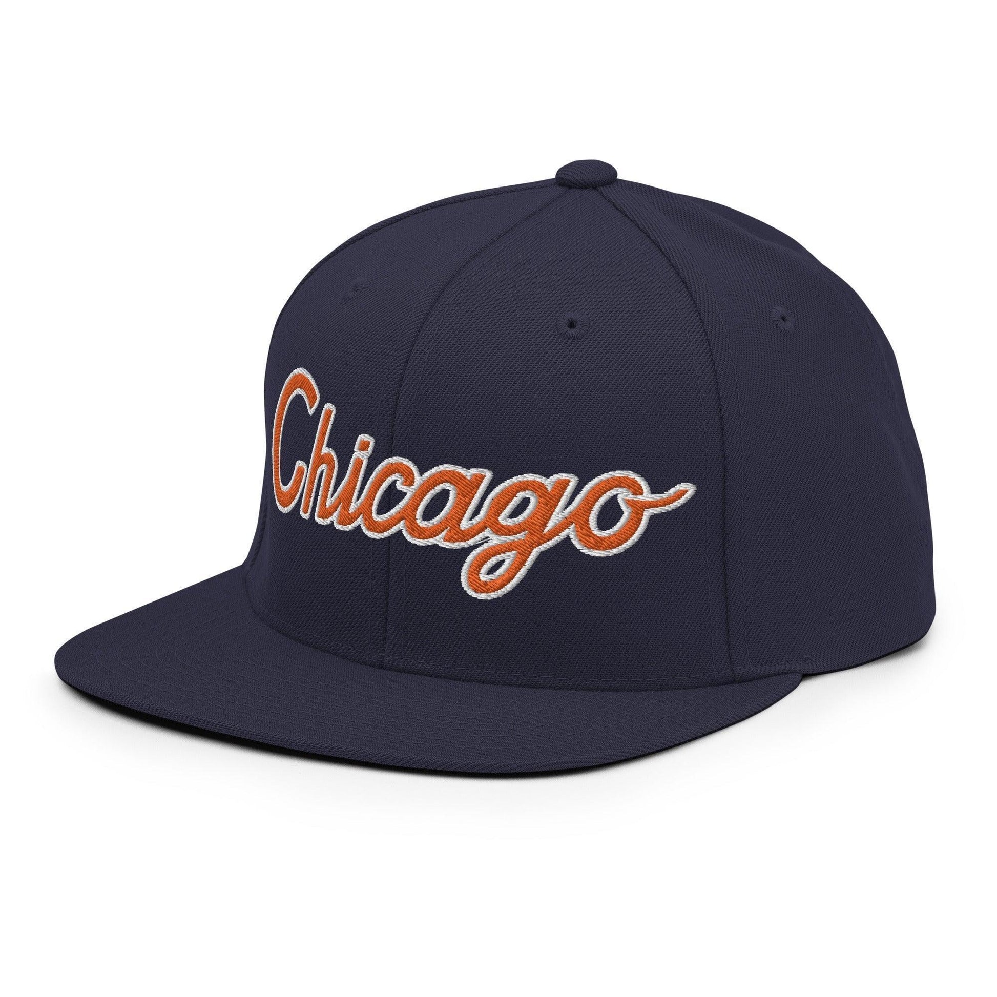 Chicago Football II Script Snapback Hat Navy