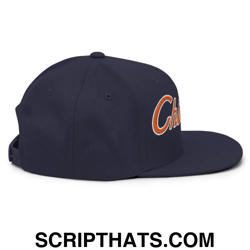 Chicago Football II Script Snapback Hat Navy