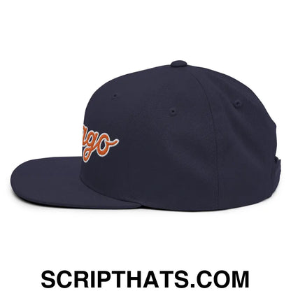 Chicago Football II Script Snapback Hat Navy