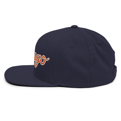 Chicago Football II Script Snapback Hat Navy