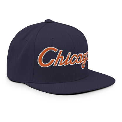 Chicago Football II Script Snapback Hat Navy