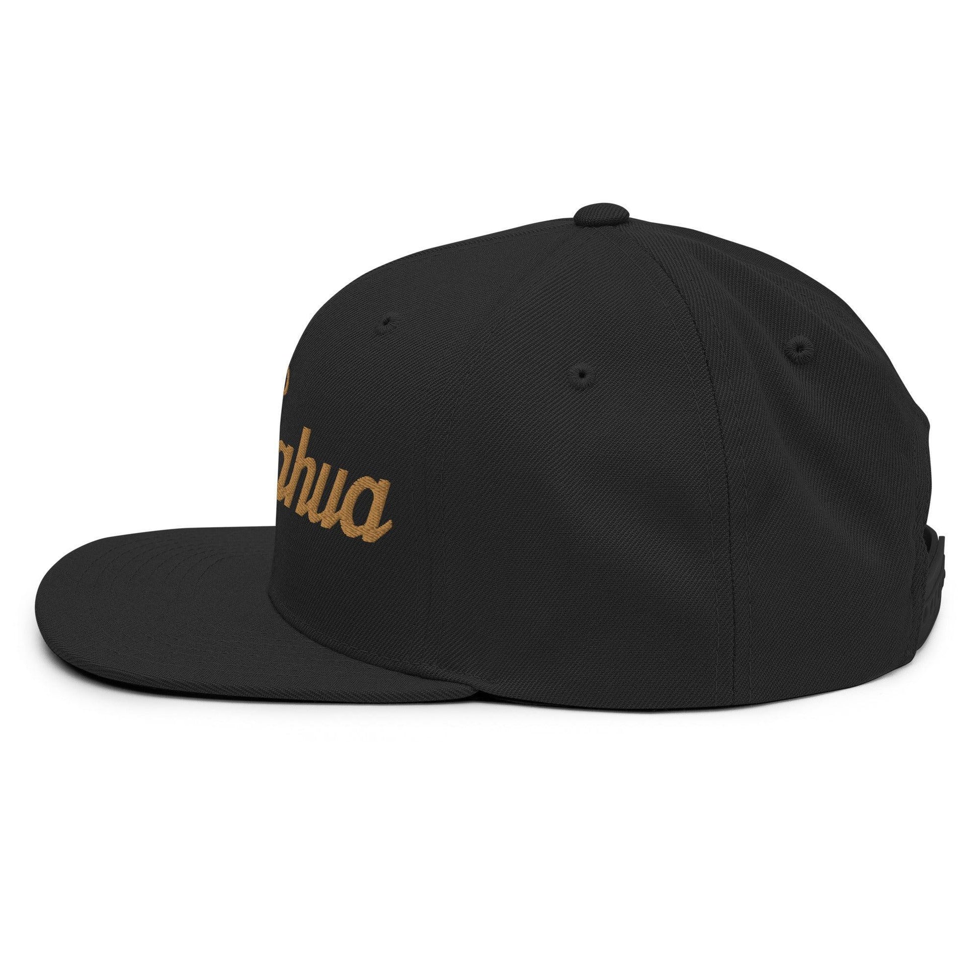 Chihuahua Mexico Gold Vintage Sports Script Snapback Hat Black