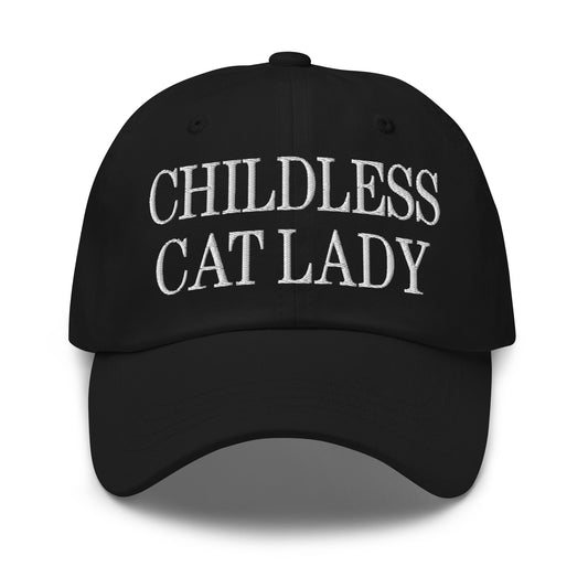 Childless Cat Lady Dad Hat Black by Script Hats | Script Hats