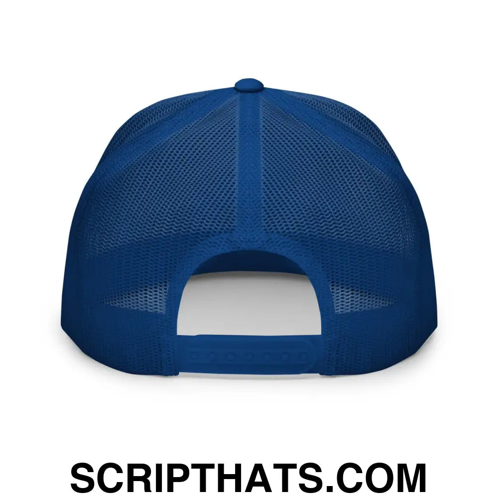 Chill The Fourth Out 4th of July Funny Snapback Trucker Hat Royal White Royal