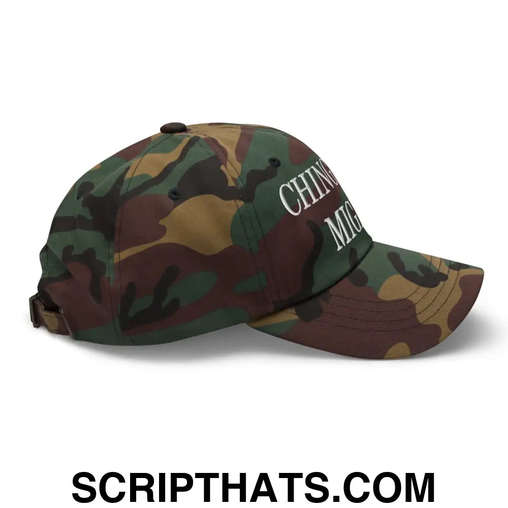 Chinga La Migra Embroidered Dad Hat Green Camo