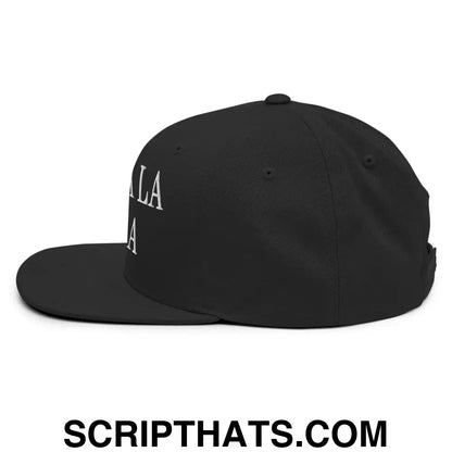 Chinga La Migra Embroidered Flat Bill Brim Snapback Hat Black