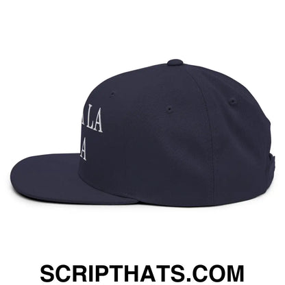 Chinga La Migra Embroidered Flat Bill Brim Snapback Hat Navy