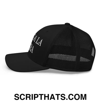 Chinga La Migra Embroidered Mesh Trucker Hat Black