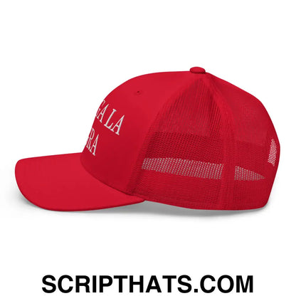 Chinga La Migra Embroidered Mesh Trucker Hat Red