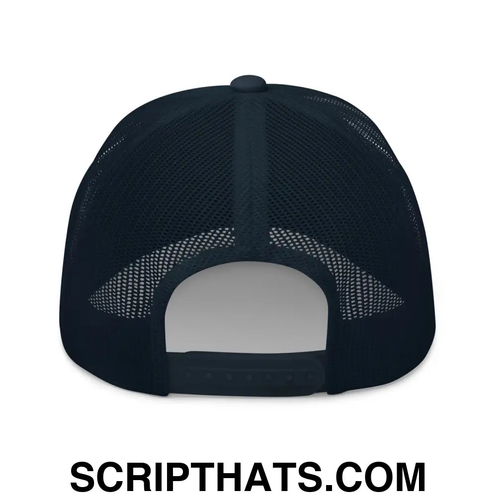 Chinga La Migra Embroidered Mesh Trucker Hat Navy