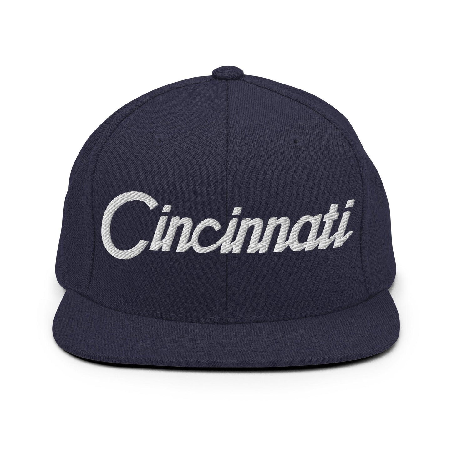 Cincinnati Script Snapback Hat Navy