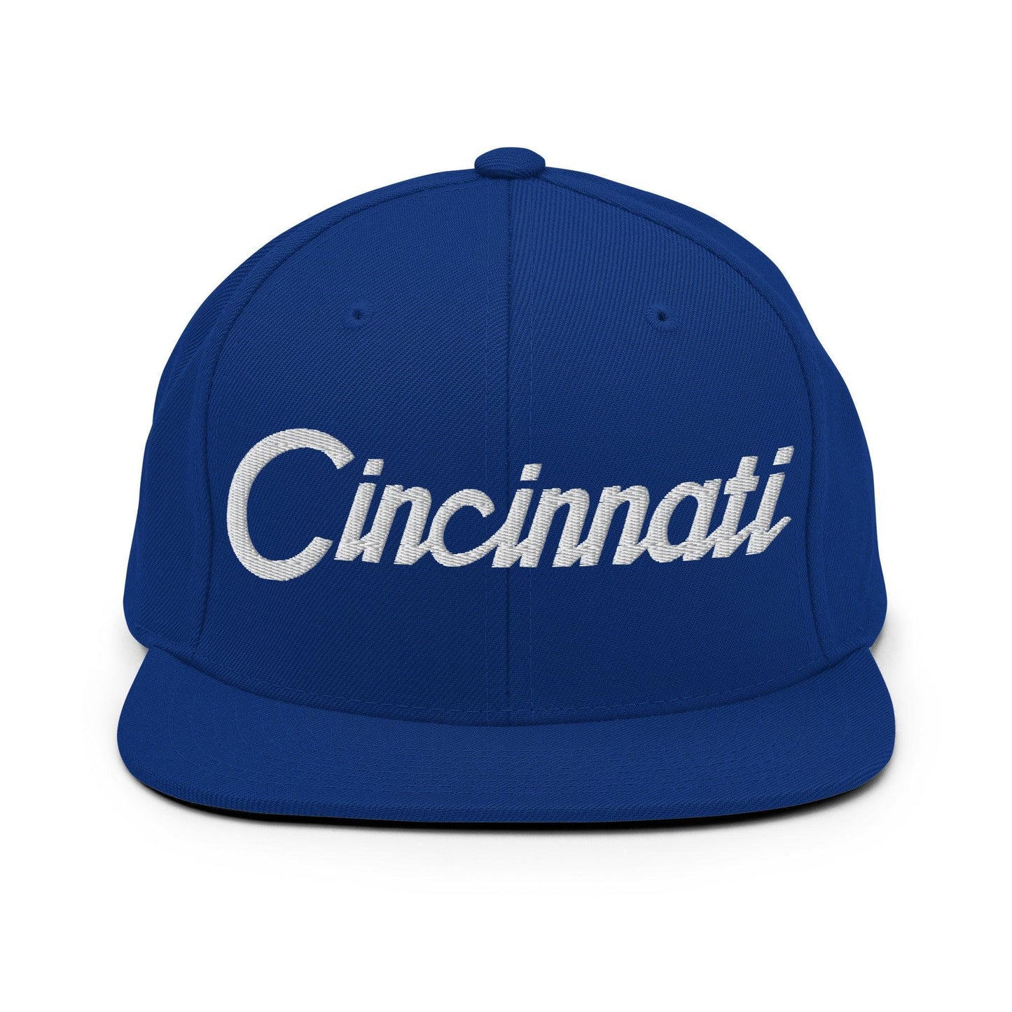 Cincinnati Script Snapback Hat Royal Blue