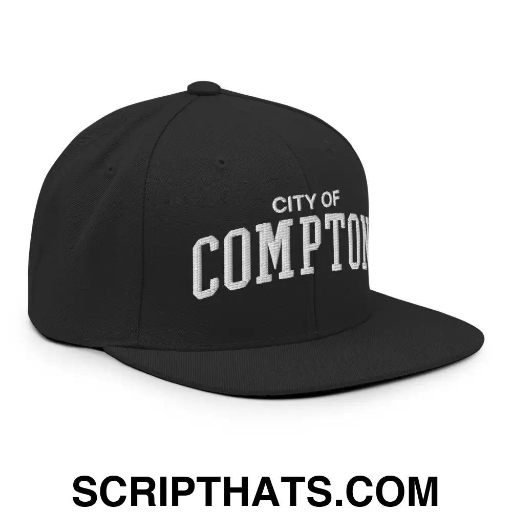 City of Compton Varsity Letterman Block Snapback Hat Black