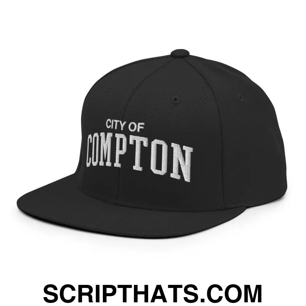 City of Compton Varsity Letterman Block Snapback Hat Black