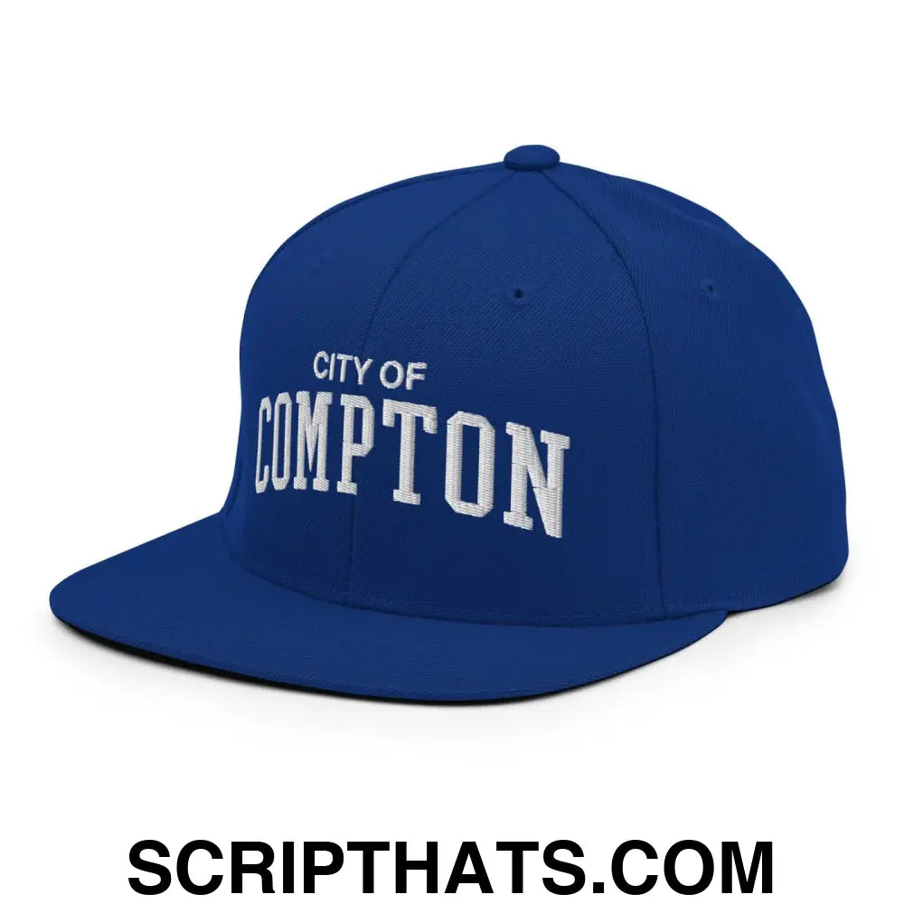 City of Compton Varsity Letterman Block Snapback Hat Royal Blue