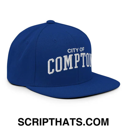 City of Compton Varsity Letterman Block Snapback Hat Royal Blue