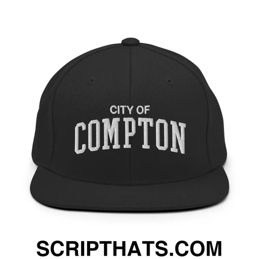 City of Compton Varsity Letterman Block Snapback Hat Black