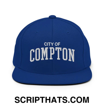 City of Compton Varsity Letterman Block Snapback Hat Royal Blue