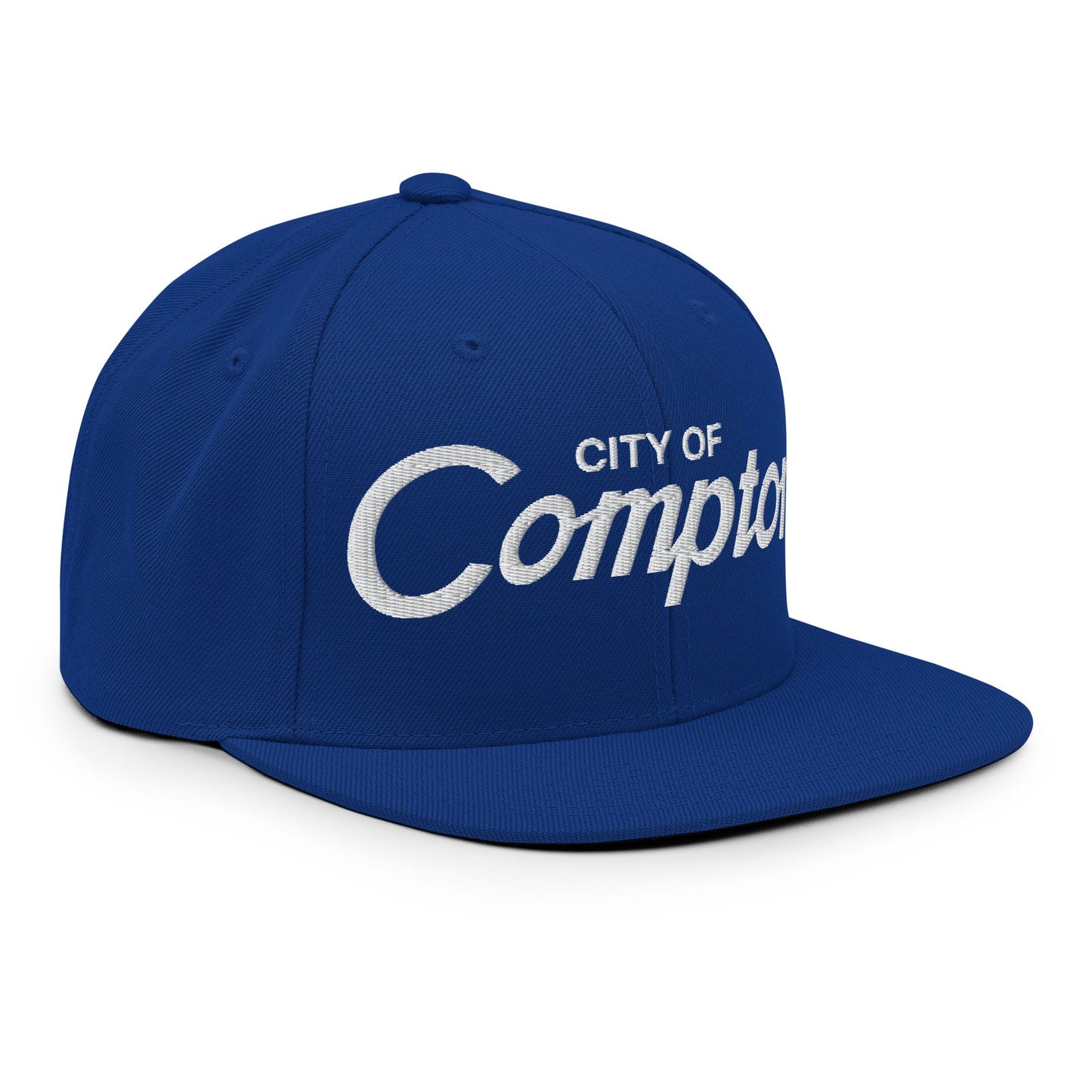 City of Compton Vintage Sports Script Snapback Hat Royal Blue