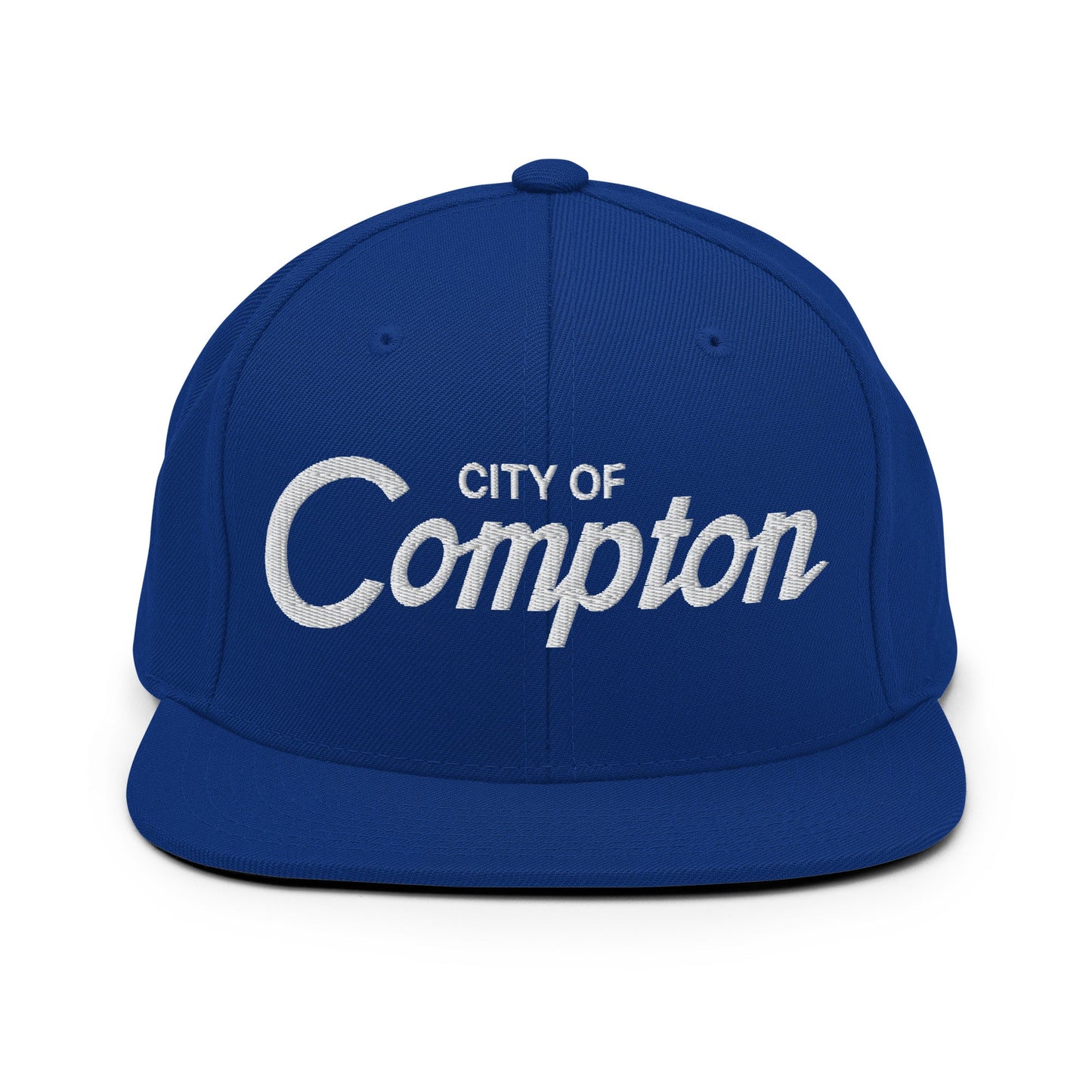 City of Compton Vintage Sports Script Snapback Hat Royal Blue