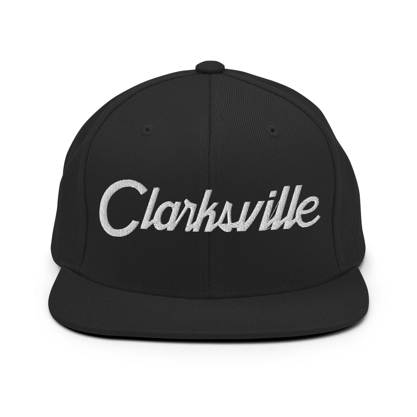 Clarksville Script Snapback Hat Black