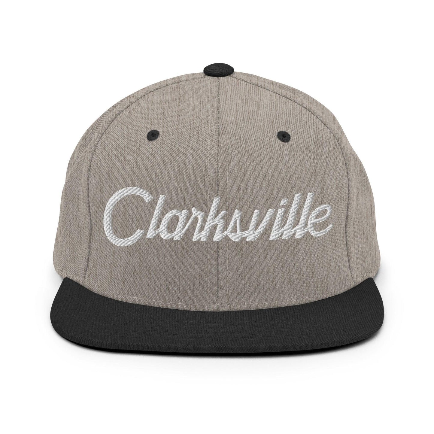 Clarksville Script Snapback Hat Heather Black