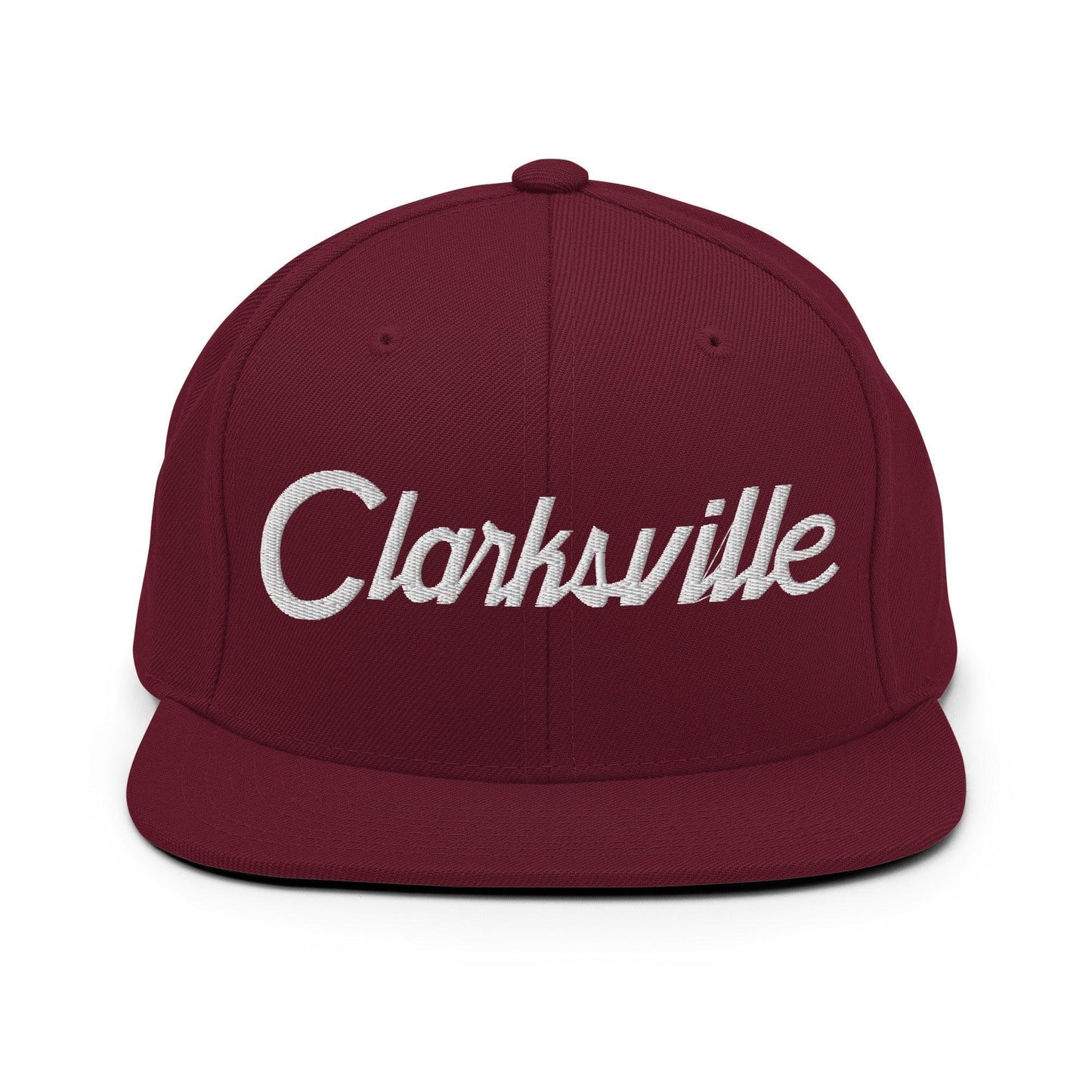 Clarksville Script Snapback Hat Maroon