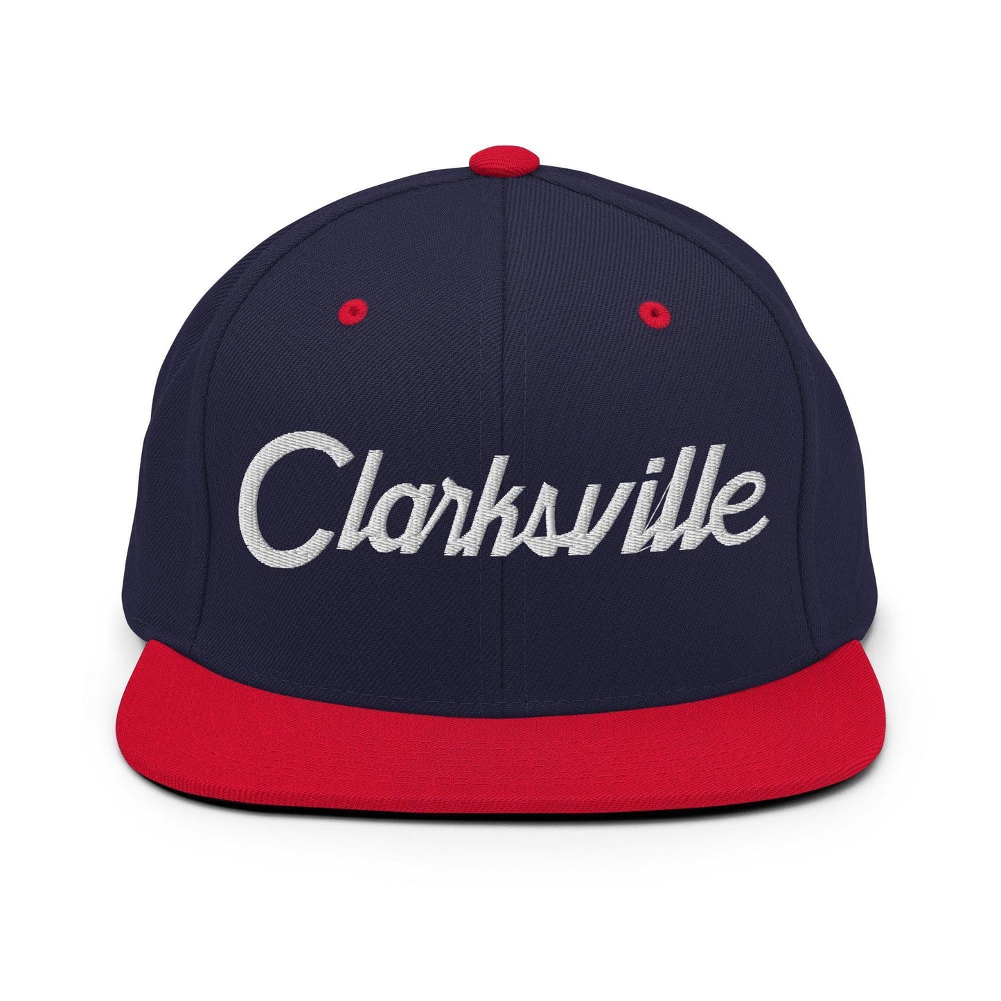 Clarksville Script Snapback Hat Navy Red