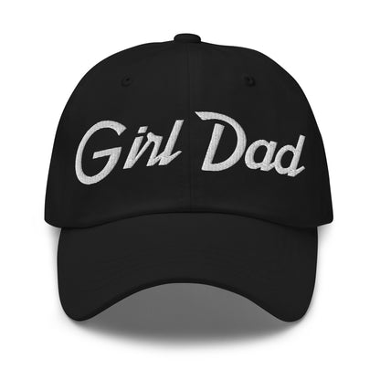 Girl Dad Vintage Sports Script Embroidered Dad Hat Black