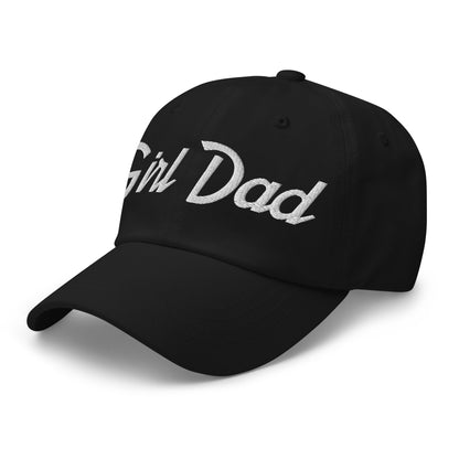 Girl Dad Vintage Sports Script Embroidered Dad Hat Black