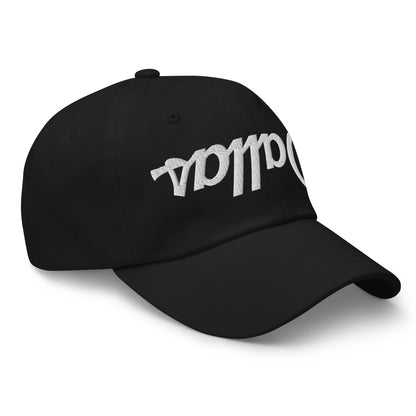 Upside Down Dallas Vintage Sports Script Embroidered Dad Hat Black