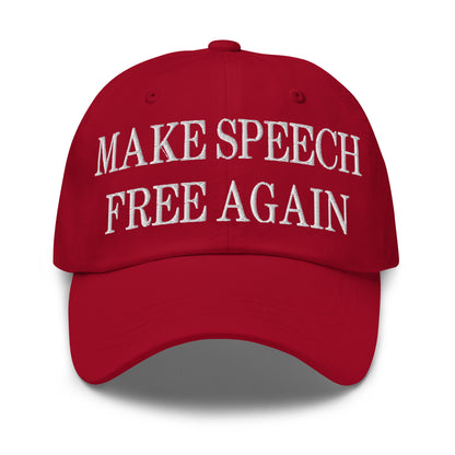 Make Speech Free Again Embroidered Dad Hat Cranberry