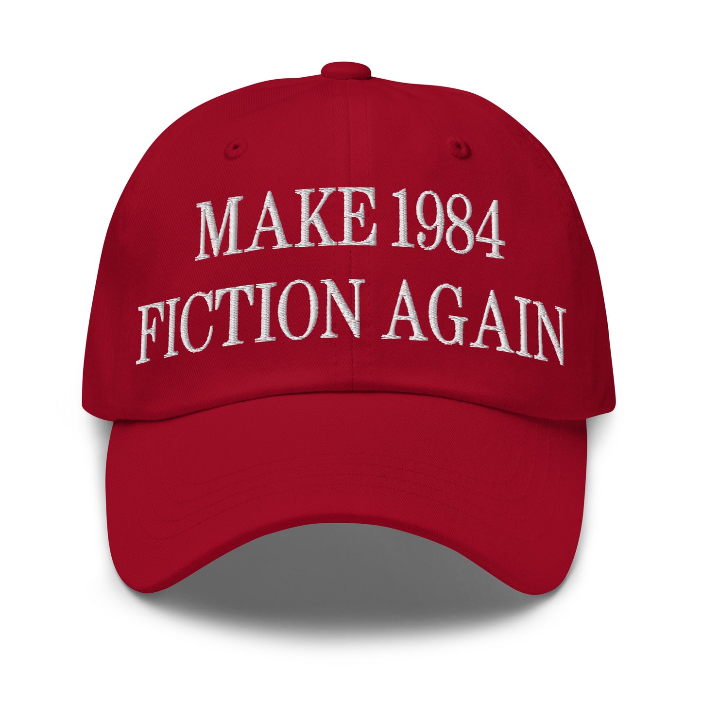 Make 1984 Fiction Again Embroidered Dad Hat Cranberry