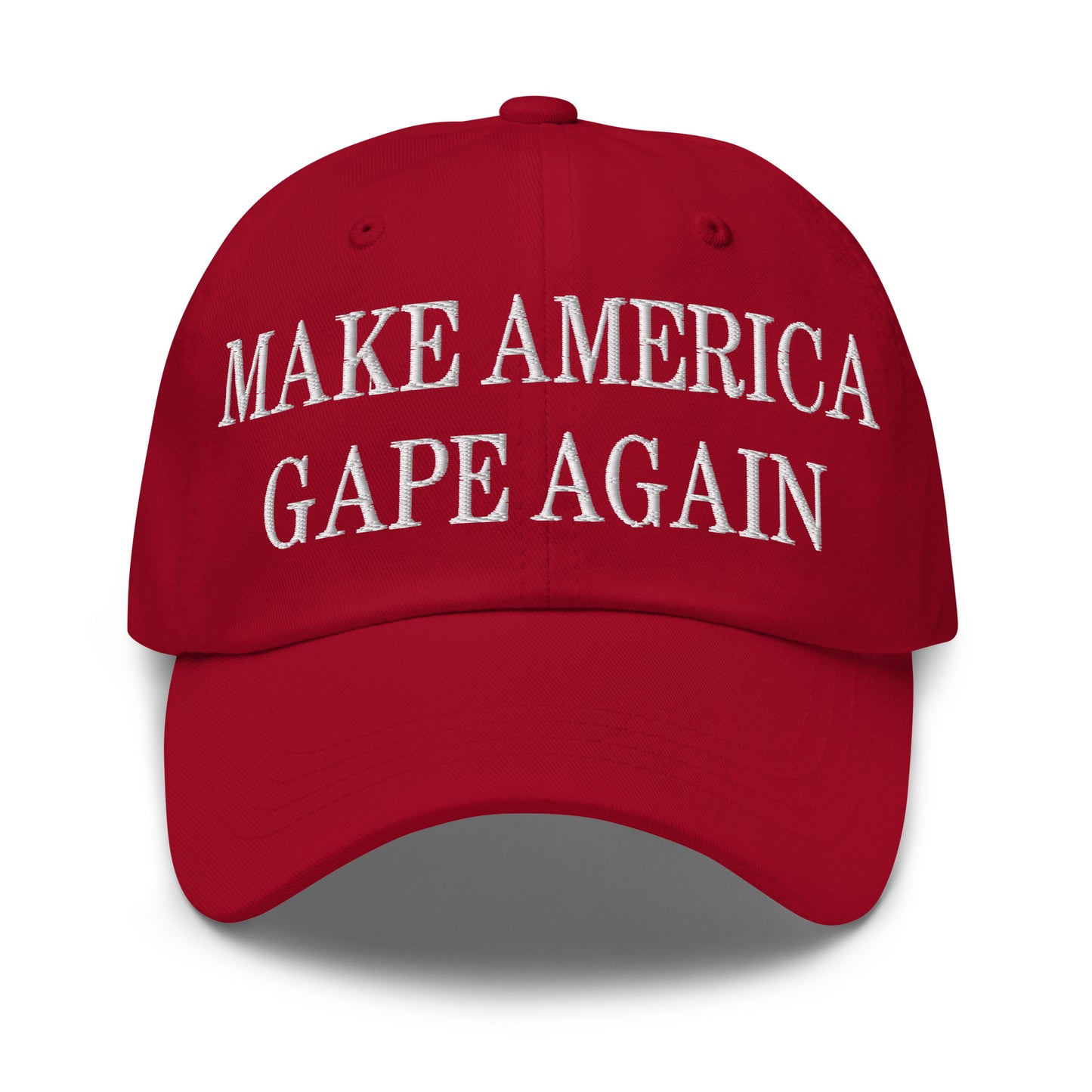 Make America Gape Again Embroidered Dad Hat Cranberry