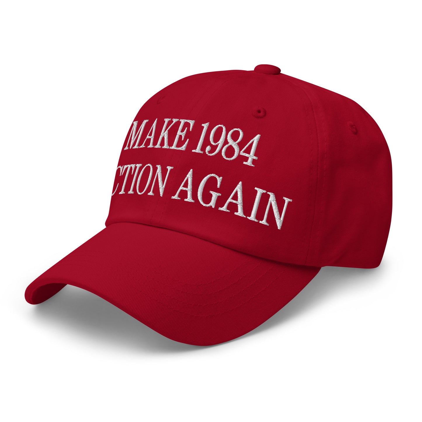 Make 1984 Fiction Again Embroidered Dad Hat Cranberry