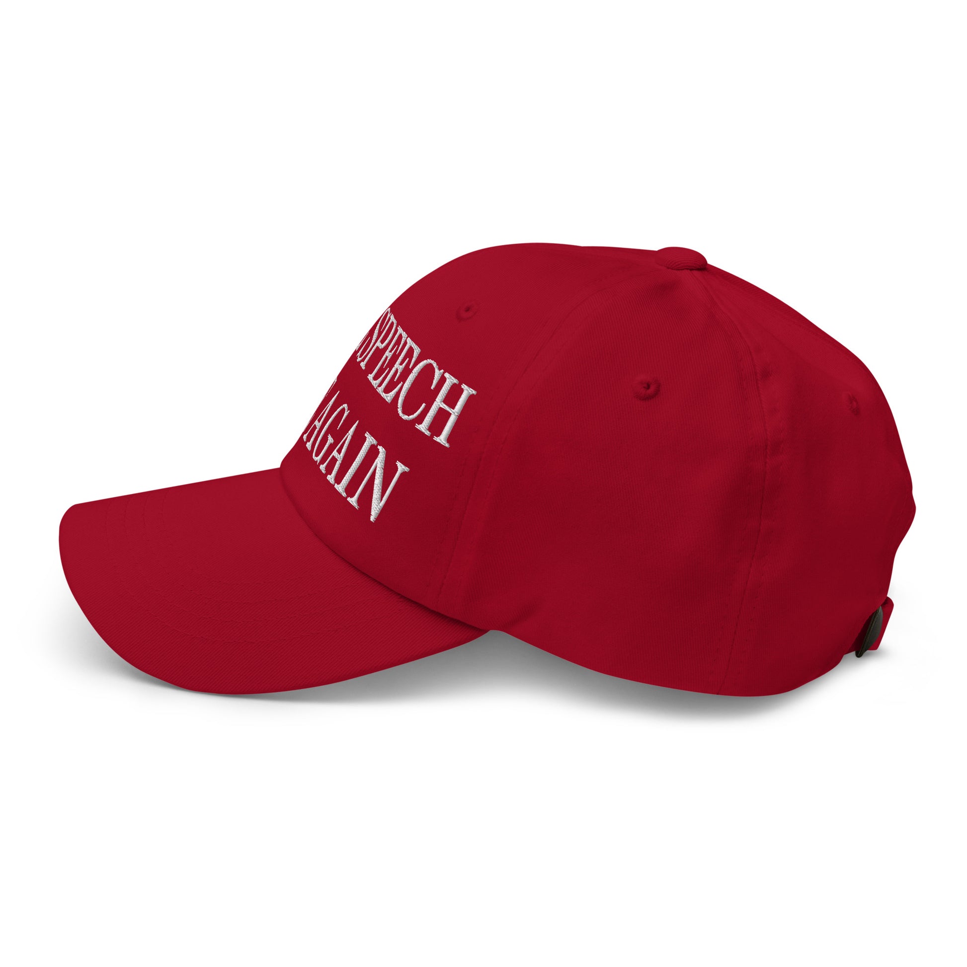 Make Speech Free Again Embroidered Dad Hat Cranberry