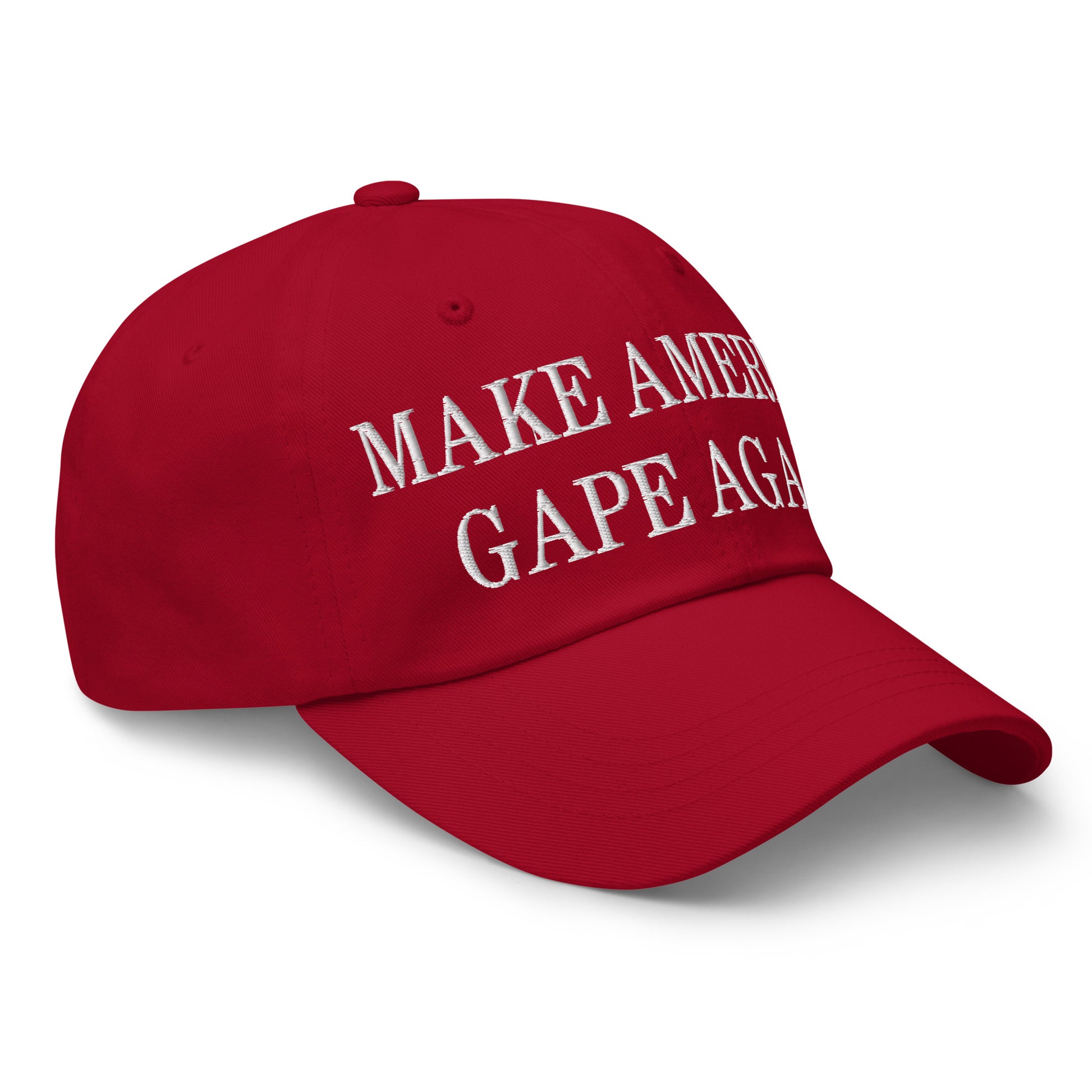 Make America Gape Again Embroidered Dad Hat Cranberry