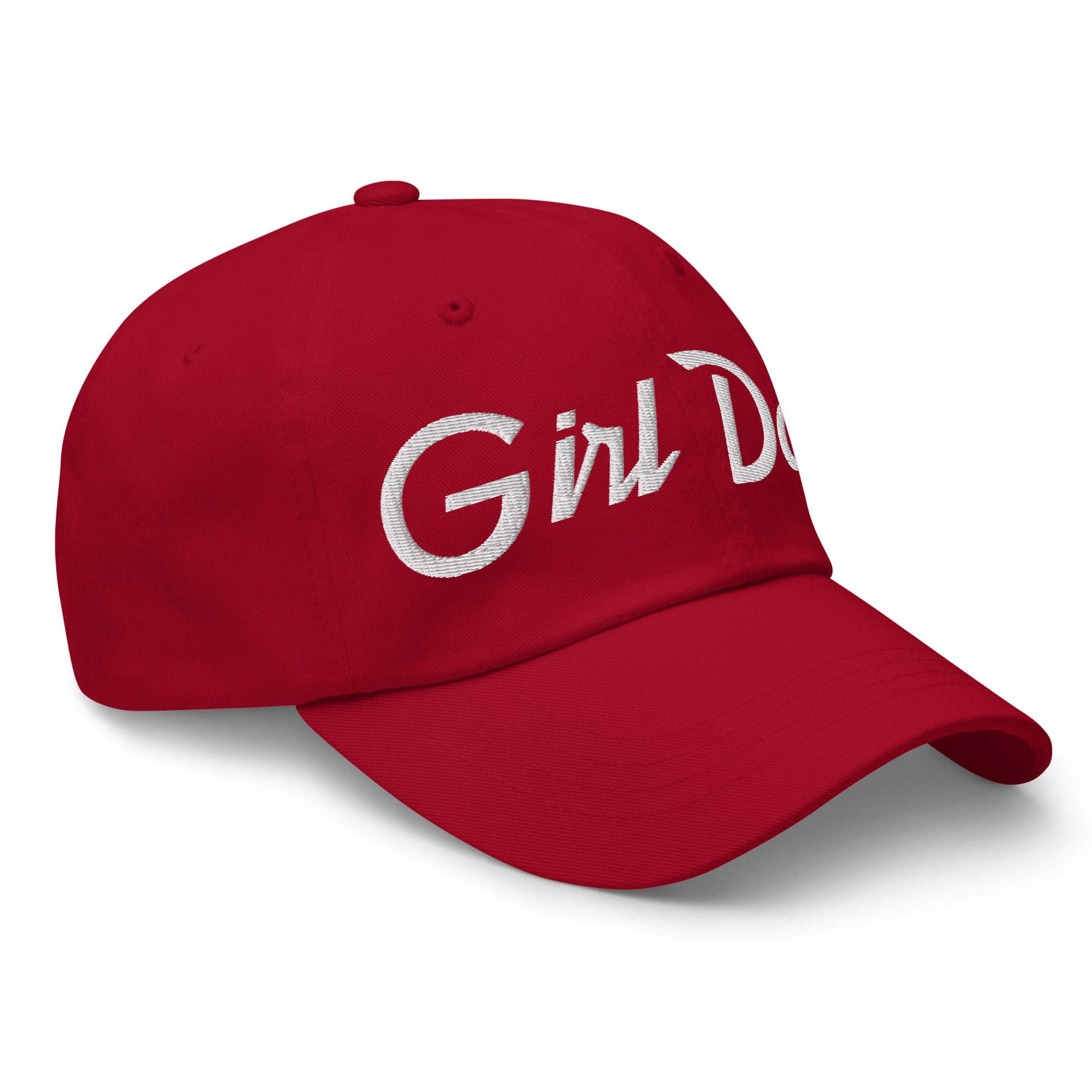 Girl Dad Vintage Sports Script Embroidered Dad Hat Cranberry