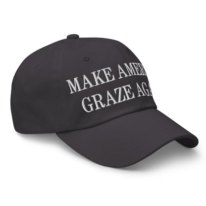 Make America Graze Again Embroidered Dad Hat Dark Grey