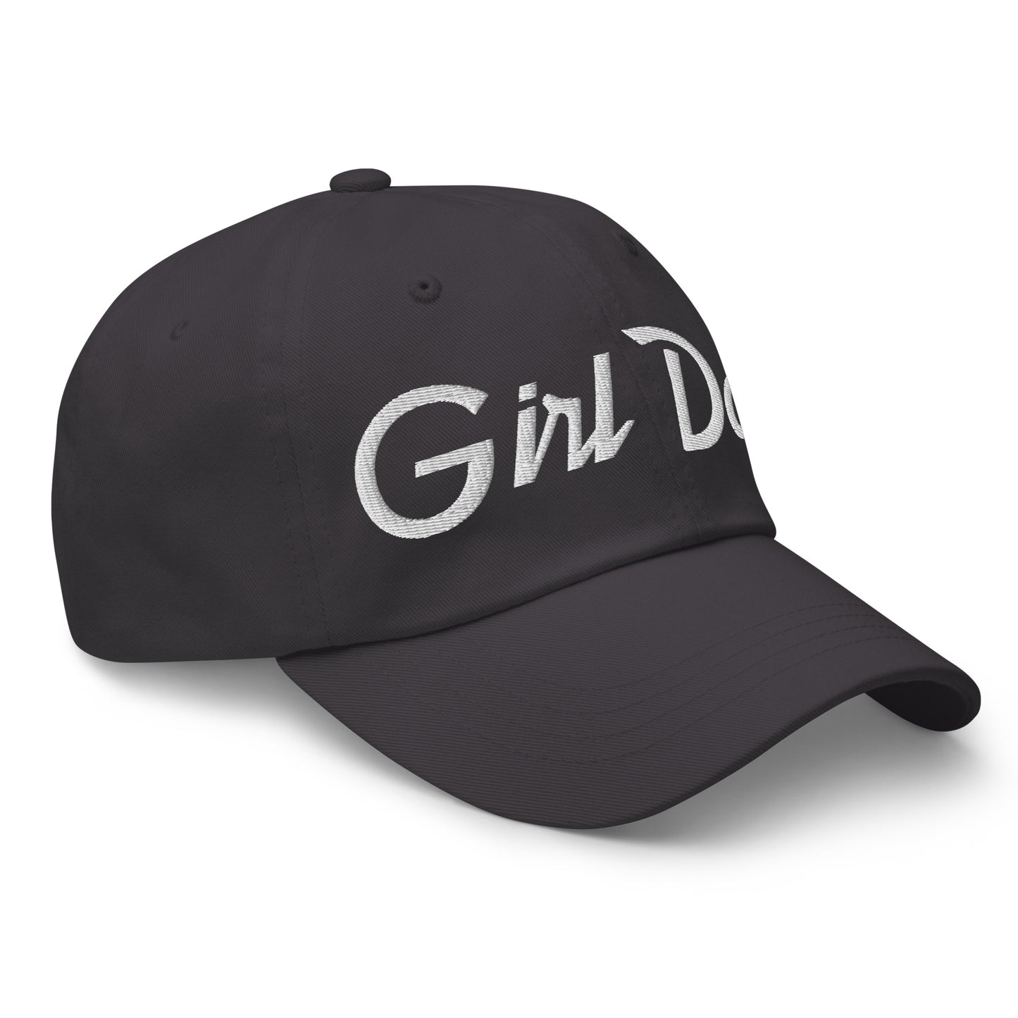 Girl Dad Vintage Sports Script Embroidered Dad Hat Dark Grey