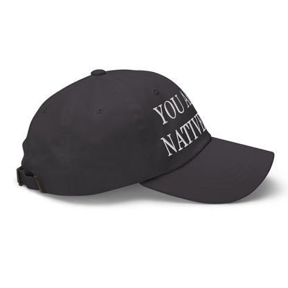 You Are On Native Land Embroidered Dad Hat Dark Grey