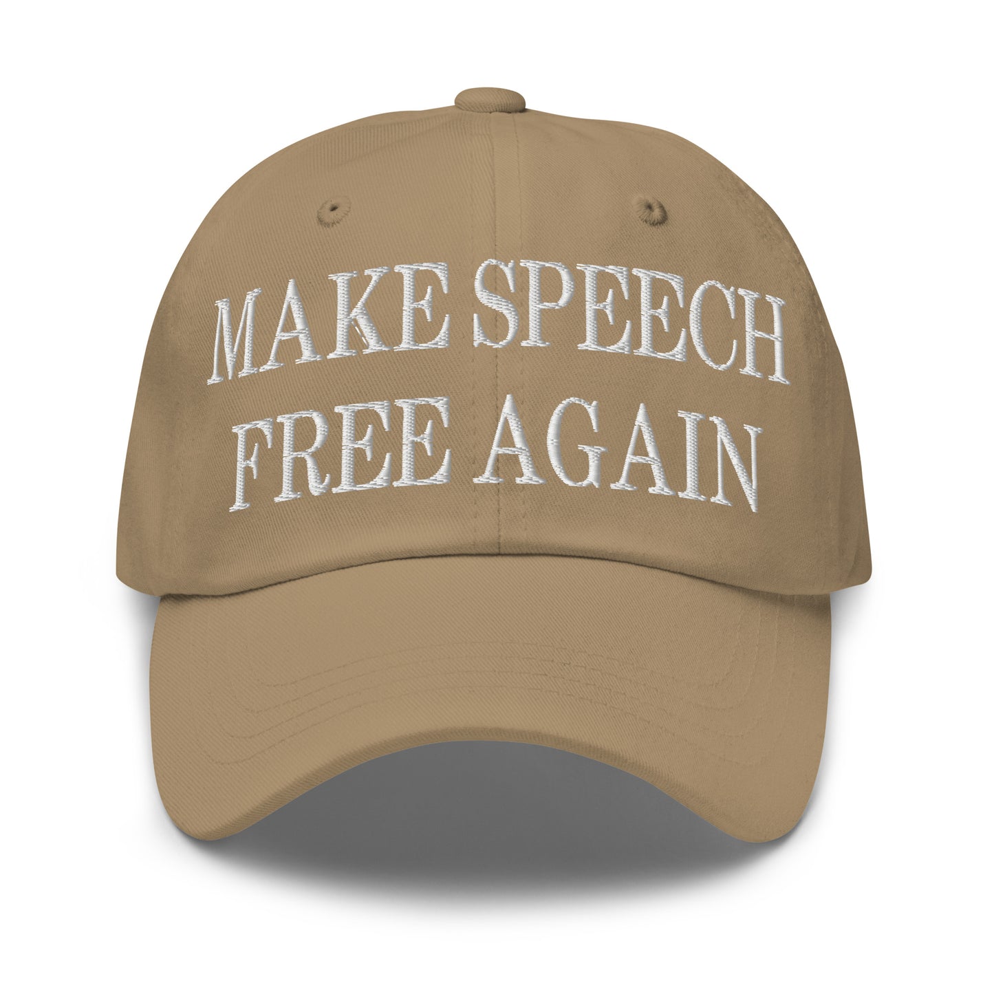 Make Speech Free Again Embroidered Dad Hat Khaki