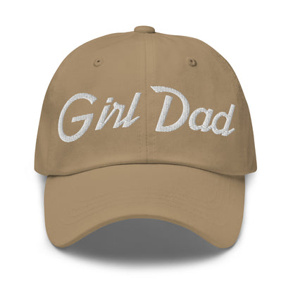 Girl Dad Vintage Sports Script Embroidered Dad Hat Khaki