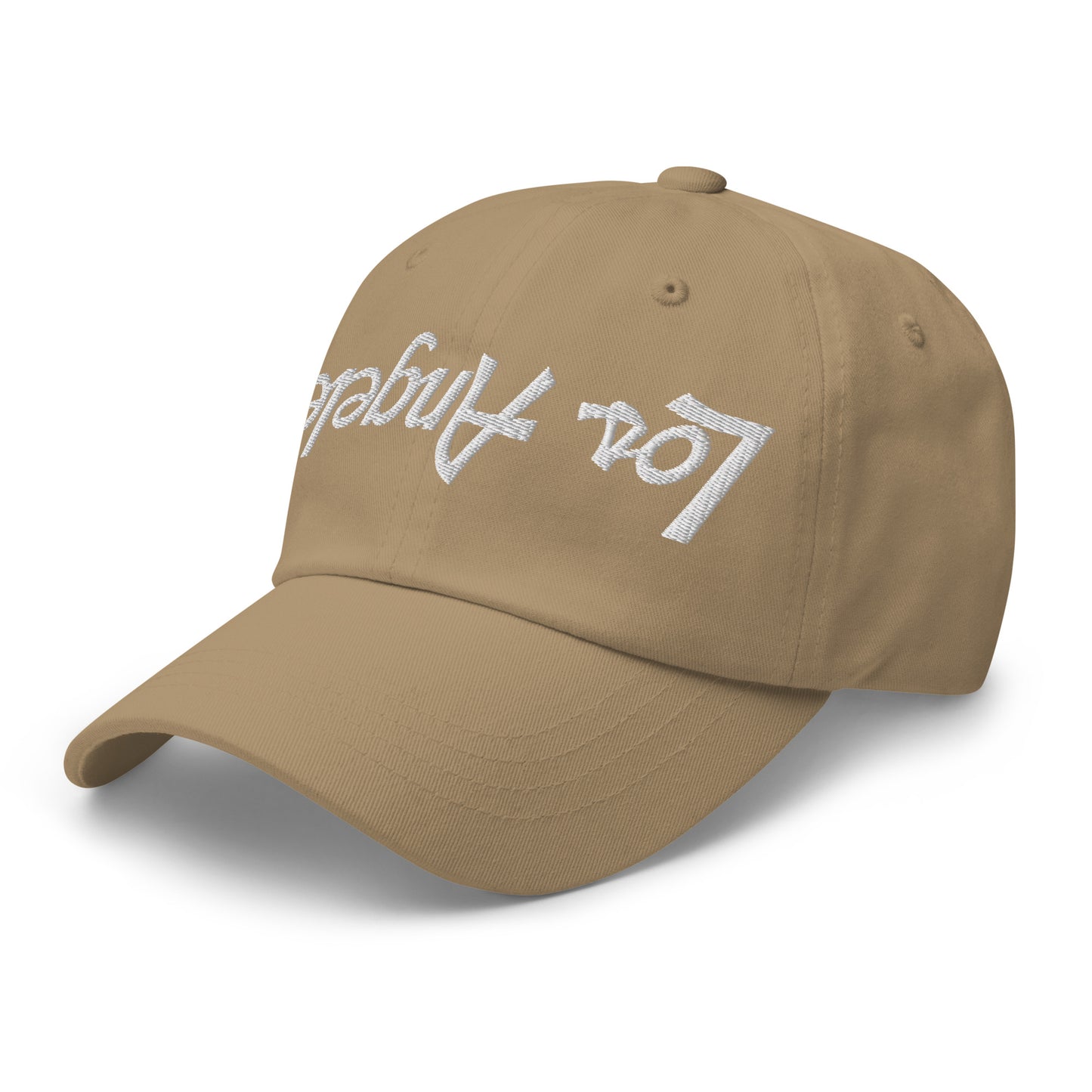 Upside Down Los Angeles LA Vintage Sports Script Embroidered Dad Hat Khaki