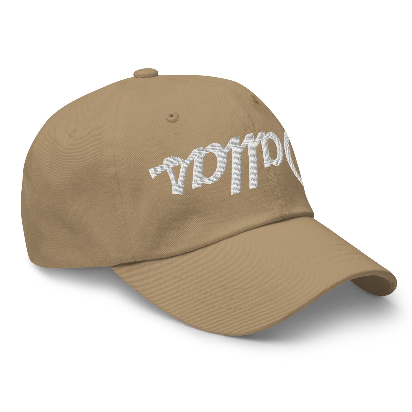 Upside Down Dallas Vintage Sports Script Embroidered Dad Hat Khaki