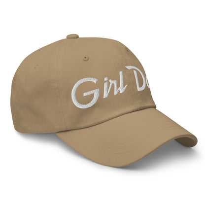 Girl Dad Vintage Sports Script Embroidered Dad Hat Khaki