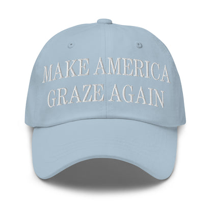 Make America Graze Again Embroidered Dad Hat Light Blue