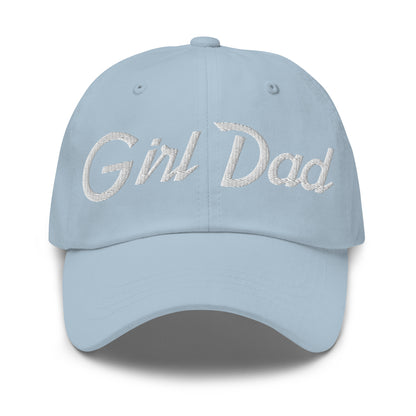 Girl Dad Vintage Sports Script Embroidered Dad Hat Light Blue